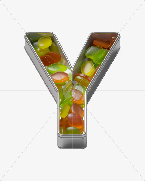 Letter Y from Candy box Font on Yellow Images Creative Fonts - S36026