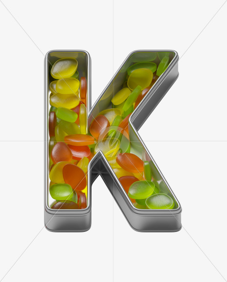 Letter K from Candy box Font on Yellow Images Creative Fonts - S36012