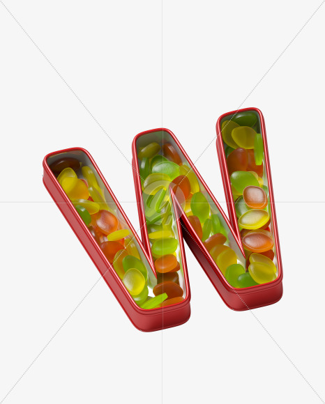 Letter W from Box with candies Font on Yellow Images Creative Fonts - S36068