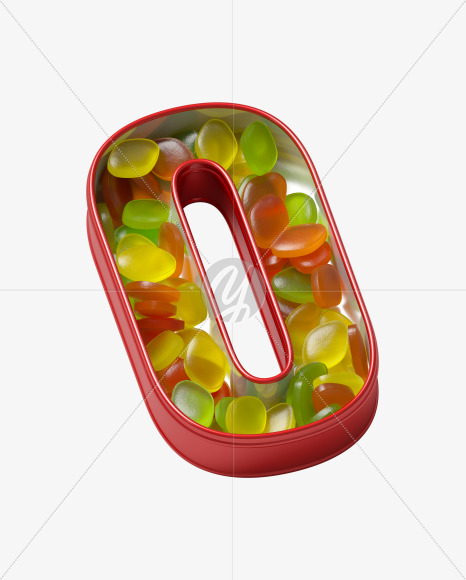 0 from Box with candies Font on Yellow Images Creative Fonts - S36081