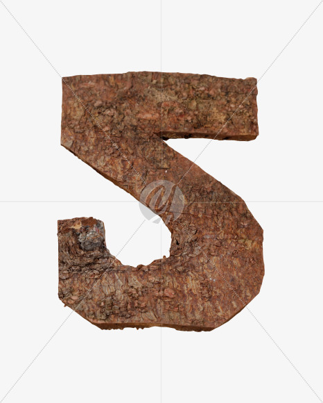 5 from Brown Bark Font on Yellow Images Creative Fonts - S36120