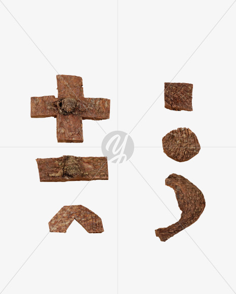 symbols from Brown Bark Font on Yellow Images Creative Fonts - S36131