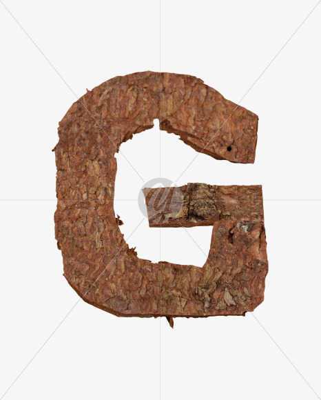 Letter G from Brown Bark Font on Yellow Images Creative Fonts - S36096