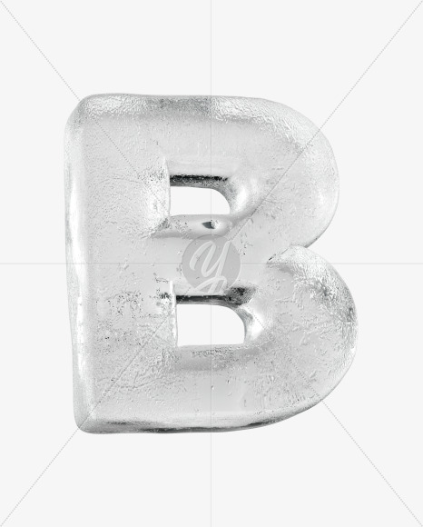 Letter B from Clean Ice Font on Yellow Images Creative Fonts - S36179