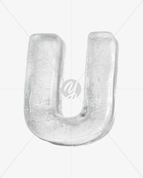 Letter U from Clean Ice Font on Yellow Images Creative Fonts - S36198