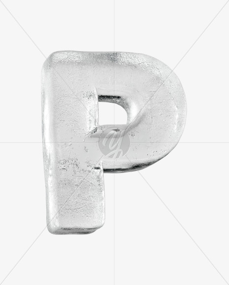 Letter P from Clean Ice Font on Yellow Images Creative Fonts - S36193