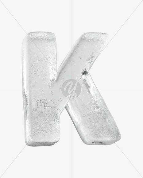 Letter K from Clean Ice Font on Yellow Images Creative Fonts - S36188