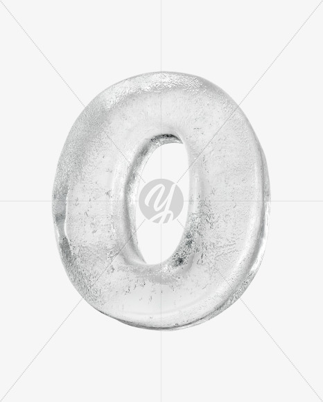 Letter O from Clean Ice Font on Yellow Images Creative Fonts - S36192