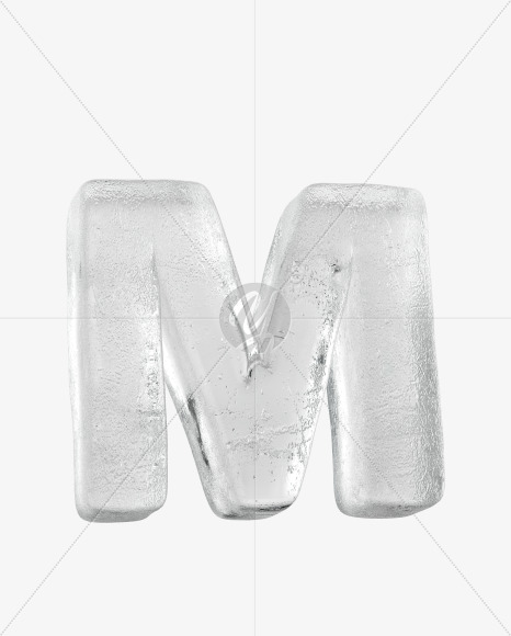 Letter M from Clean Ice Font on Yellow Images Creative Fonts - S36190