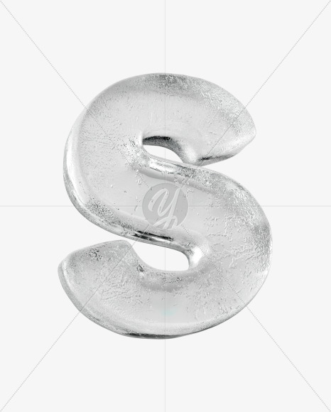 Letter S from Clean Ice Font on Yellow Images Creative Fonts - S36196