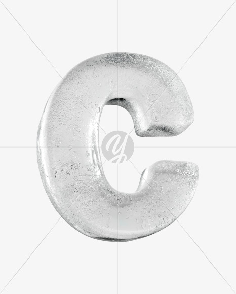 Letter C from Clean Ice Font on Yellow Images Creative Fonts - S36180