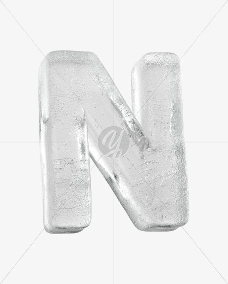 Letter N from Clean Ice Font on Yellow Images Creative Fonts - S36191