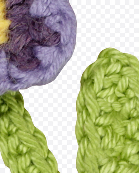 Letter V from Knitted Flowers Font on Yellow Images Creative Fonts - S36339