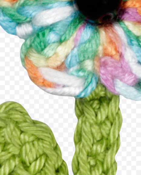 4 from Knitted Flowers Font on Yellow Images Creative Fonts - S36347