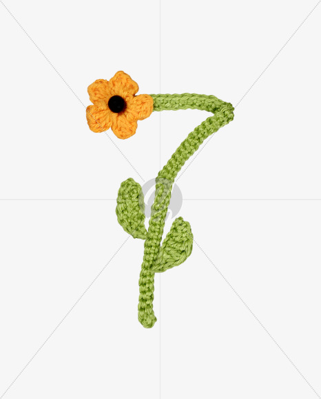 7 from Knitted Flowers Font on Yellow Images Creative Fonts - S36350