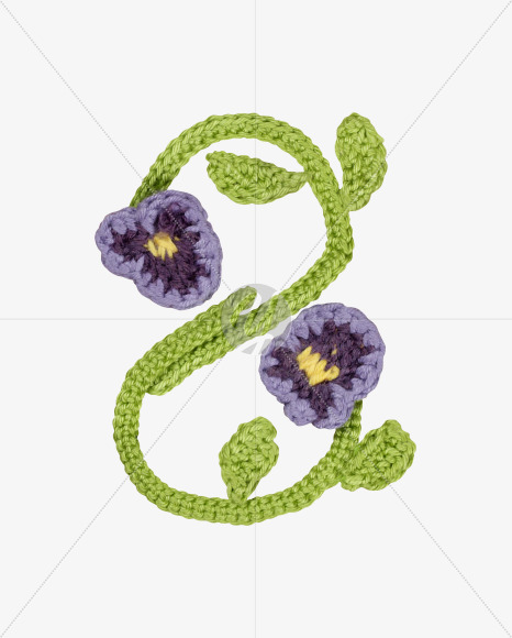 8 from Knitted Flowers Font on Yellow Images Creative Fonts - S36351