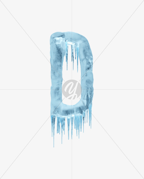 Letter D from Blue icicles on Yellow Images Creative Fonts - S36368