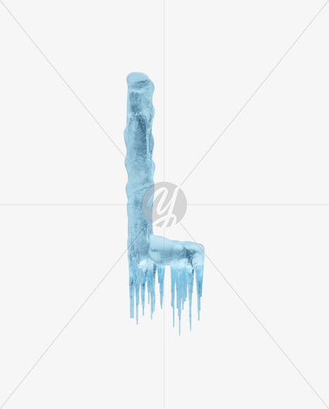 Letter L from Blue icicles on Yellow Images Creative Fonts - S36376