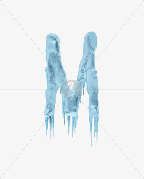 Letter M from Blue icicles on Yellow Images Creative Fonts - S36377