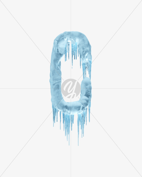 Letter C from Blue icicles on Yellow Images Creative Fonts - S36367