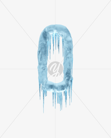 Letter O from Blue icicles on Yellow Images Creative Fonts - S36379