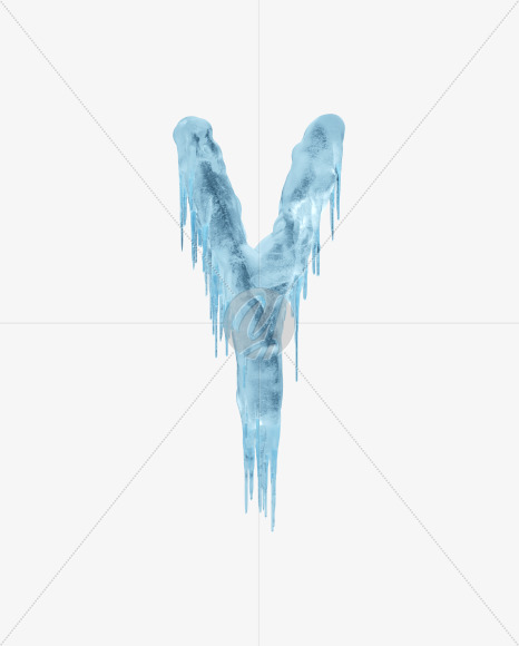 Letter Y from Blue icicles on Yellow Images Creative Fonts - S36389