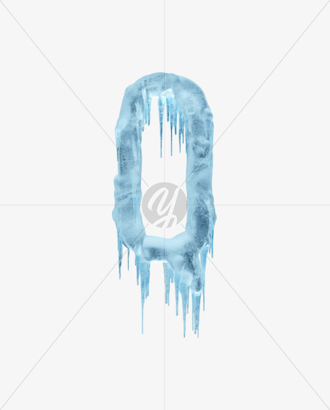 Letter Q from Blue icicles on Yellow Images Creative Fonts - S36381