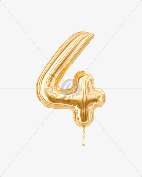 4 from Festive Gold Foil Balloons on Yellow Images Creative Fonts - S36481