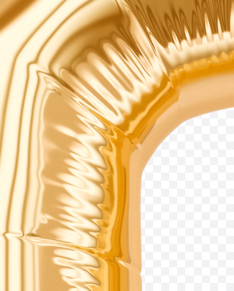 Letter O from Festive Gold Foil Balloons on Yellow Images Creative Fonts - S36466