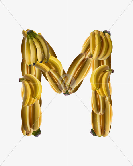 Letter M from Banana Collage Font on Yellow Images Creative Fonts - S36533