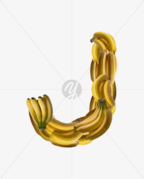 Letter J from Banana Collage Font on Yellow Images Creative Fonts - S36569