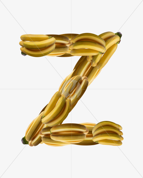 Letter Z from Banana Collage Font on Yellow Images Creative Fonts - S36547