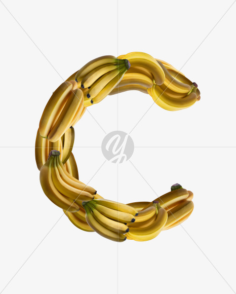 Letter C from Banana Collage Font on Yellow Images Creative Fonts - S36560