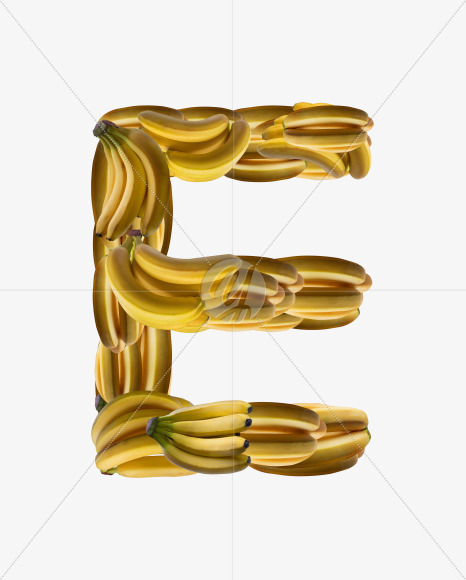 Letter E from Banana Collage Font on Yellow Images Creative Fonts - S36562