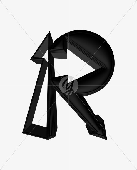 Letter R from Black Font 