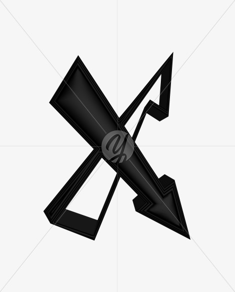 Letter X from Black Font 