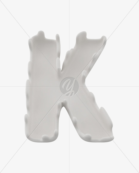 Letter K from Waxy Font on Yellow Images Creative Fonts - S36659