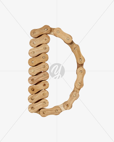 Letter D from Wooden Chain Font on Yellow Images Creative Fonts - S36762