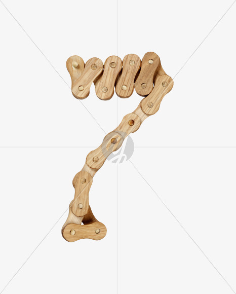 7 from Wooden Chain Font on Yellow Images Creative Fonts - S36791