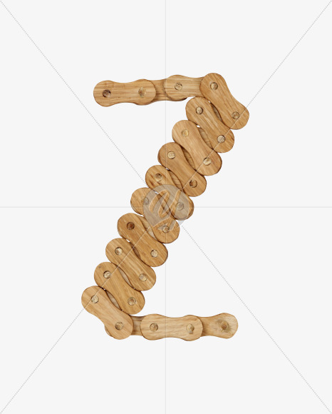 Letter Z from Wooden Chain Font on Yellow Images Creative Fonts - S36784