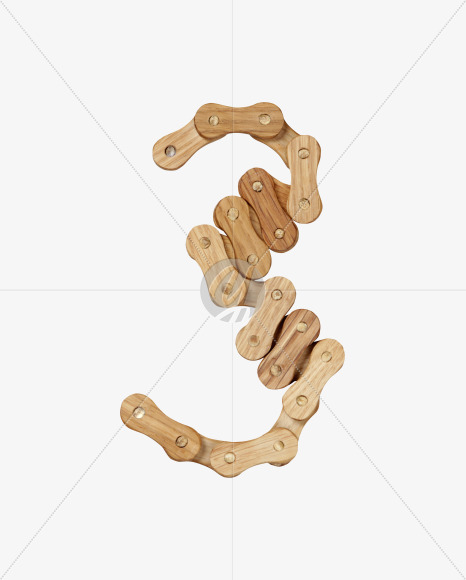 3 from Wooden Chain Font on Yellow Images Creative Fonts - S36787