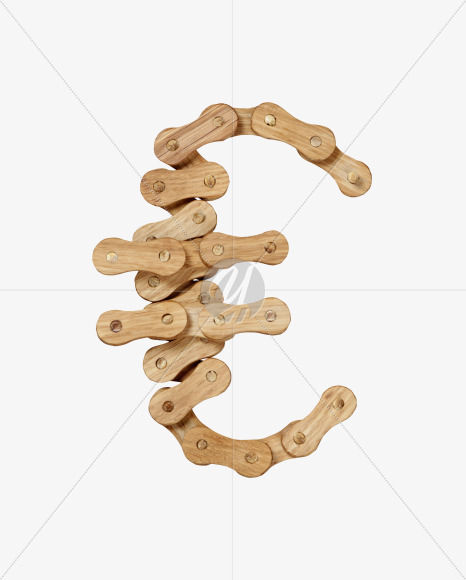 euro from Wooden Chain Font on Yellow Images Creative Fonts - S36801