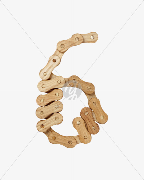 6 from Wooden Chain Font on Yellow Images Creative Fonts - S36790