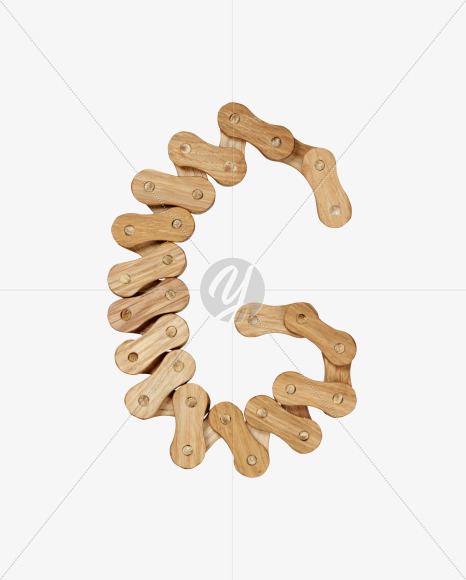 Letter G from Wooden Chain Font on Yellow Images Creative Fonts - S36765