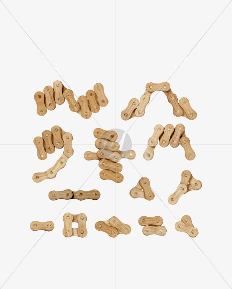 symbols from Wooden Chain Font on Yellow Images Creative Fonts - S36804