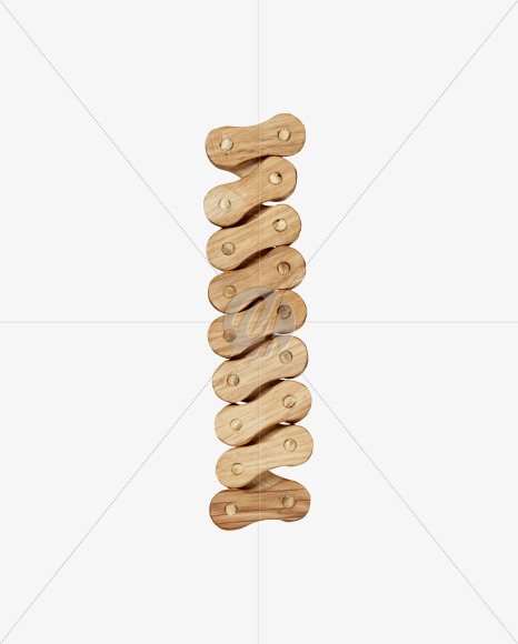 Letter I from Wooden Chain Font on Yellow Images Creative Fonts - S36767