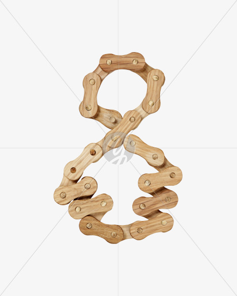 8_ from Wooden Chain Font on Yellow Images Creative Fonts - S36792