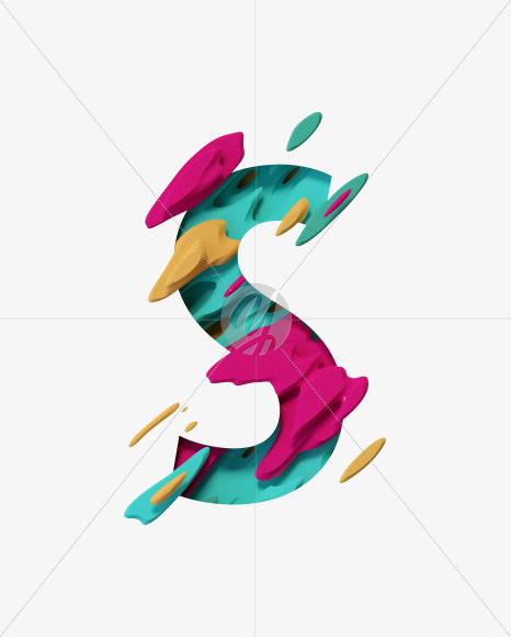 Letter S from Jupiter Font on Yellow Images Creative Fonts - S36870