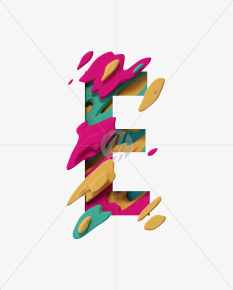 Letter E from Jupiter Font on Yellow Images Creative Fonts - S36856