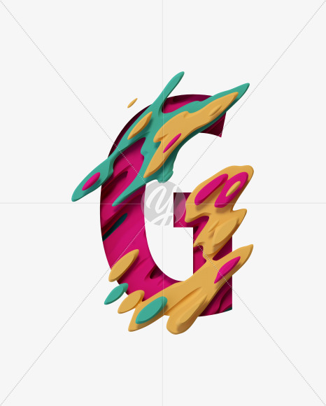 Letter G from Jupiter Font on Yellow Images Creative Fonts - S36858